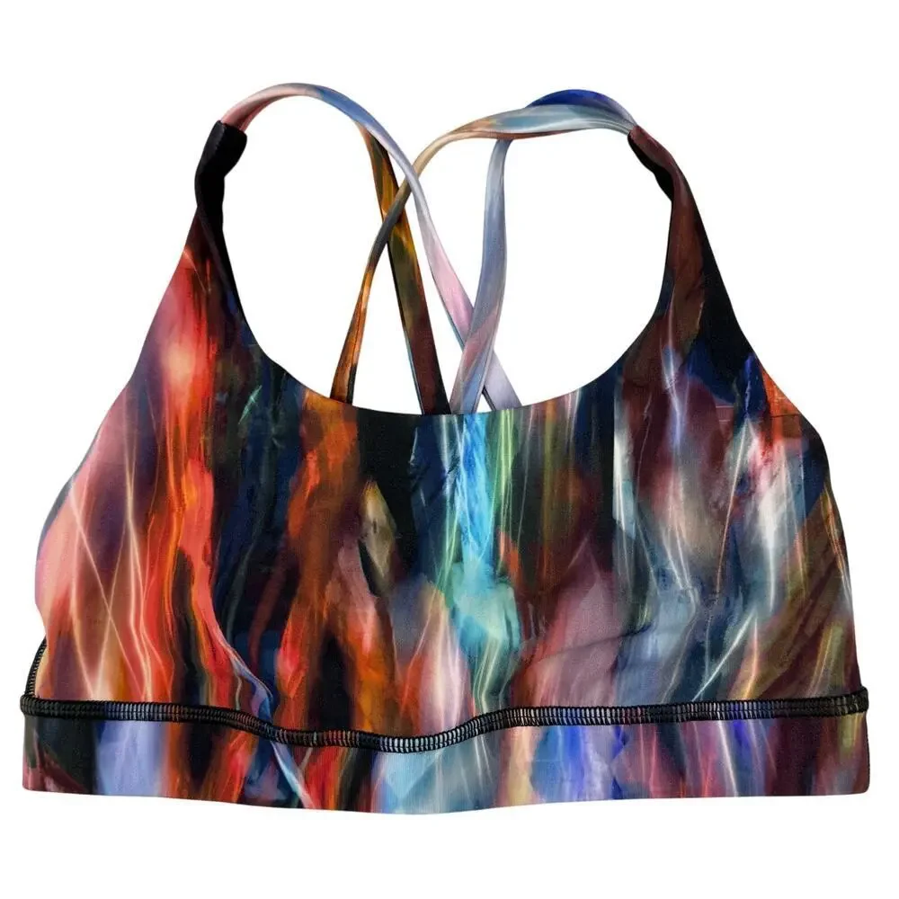 LULULEMON Energy Bra Medium Support Size 4 Chroma Fusion Multi